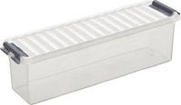 Sunware Q-line opbergbox 1,3L transparant metaal - 27 x 8,4 x 9 cm