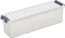 Sunware Q-line opbergbox 1,3L transparant metaal - 27 x 8,4 x 9 cm