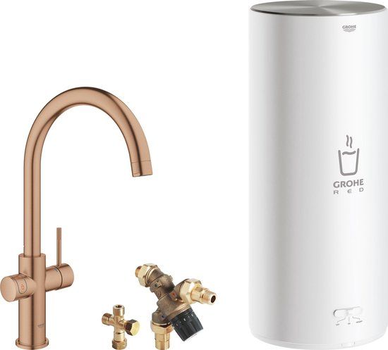 GROHE Red 3IN1 kokendwaterkraan - C Uitloop - 7L boiler - warm sunset geborsteld (mat brons) - 30031DL1