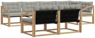 vidaXL Hoek loungeset 7 zitplekken Wit et gris clair Acacia bois