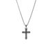 Lucardi Heren Stalen ketting met kruis - Ketting - Staal - Zilver - 55 cm