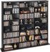 Vevor meuble de rangement DVD avec 24 compartiments (8 niveaux), étagère multimédia, meuble autoportant 142x22x130cm, étagère de rangement peu encombrante pour CD, DVD, livres, disques de jeux, bibliothèque pour salon/bureau à domicile, noir