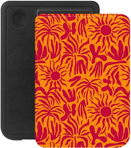 Selencia Ploonk B.V. Ereader Hoes - Geschikt voor Kobo Clara BW/Kobo Clara Colour - Tropical Vibes Apricot