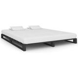 Maison Exclusive - Cadre de lit de palette sans matelas gris 180x200cm bois massif