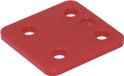 GB drukplaat zonder sleuf 70x70x5mm - rood per 48 stuks