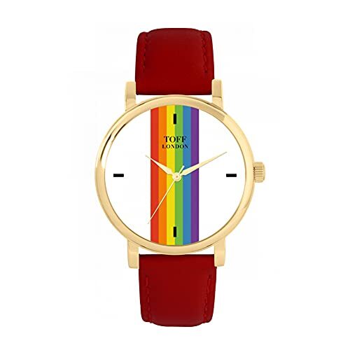 Toff London Pride Lineaire witte wapenstokken Horloge