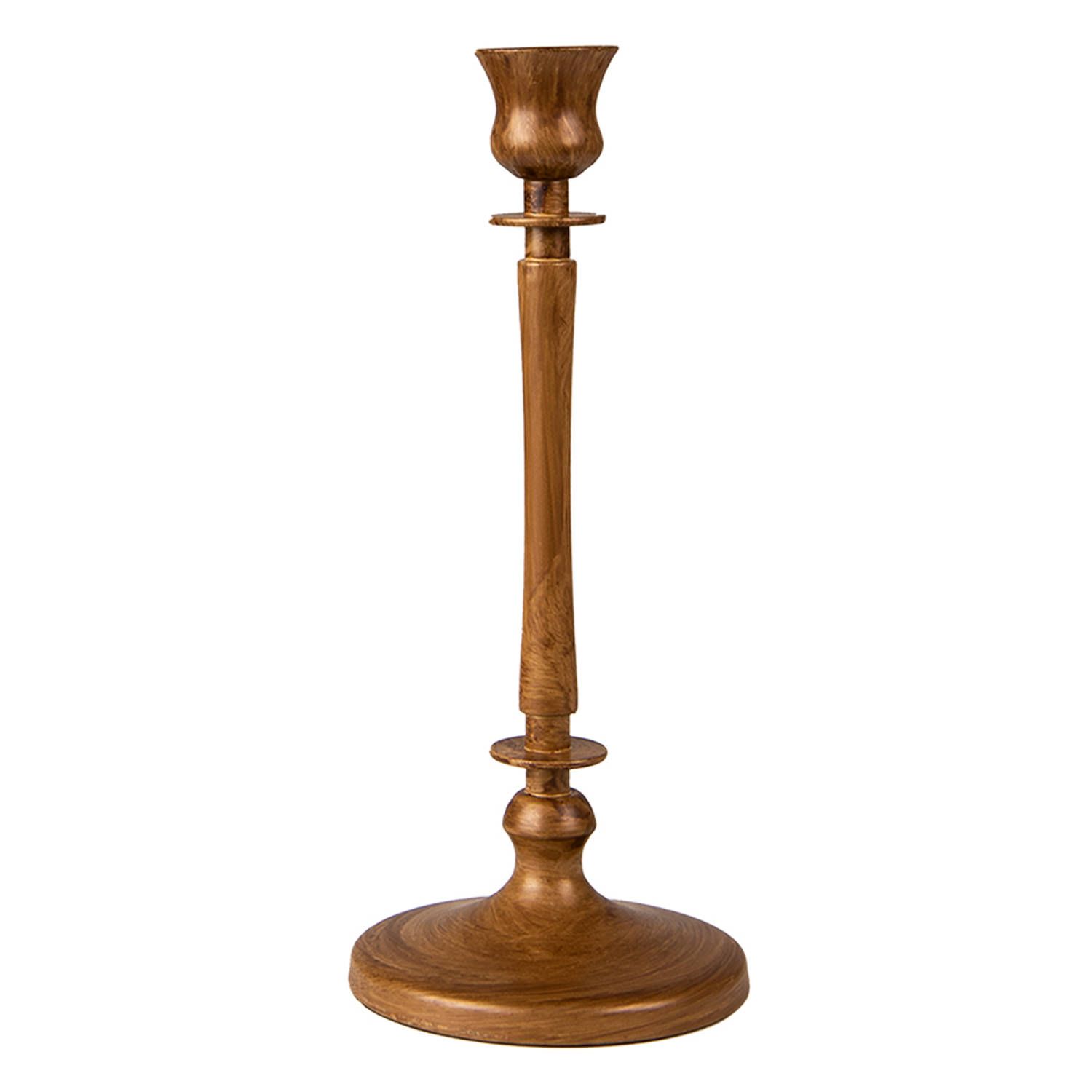 Clayre & Eef Kandelaar - 24 cm - Goudkleurig - Metaal - Rond