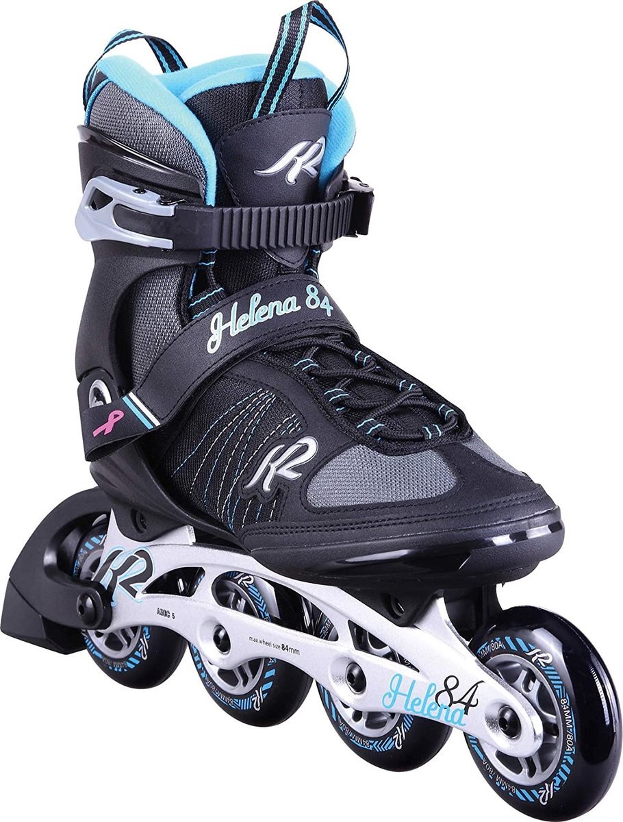 K2 Helena 84 inlineskates - zwart/lichtblauw