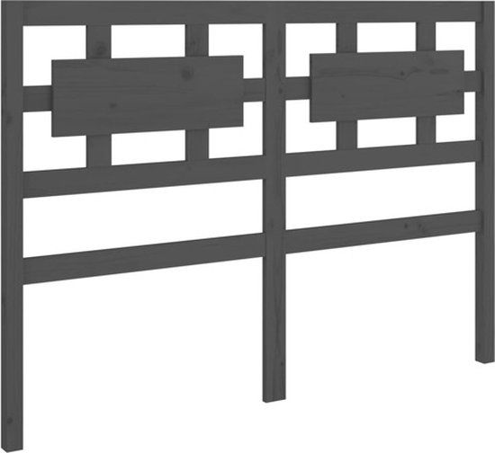 vidaXL Hoofdbord 165,5x4x100 cm massief grenenhout grijs