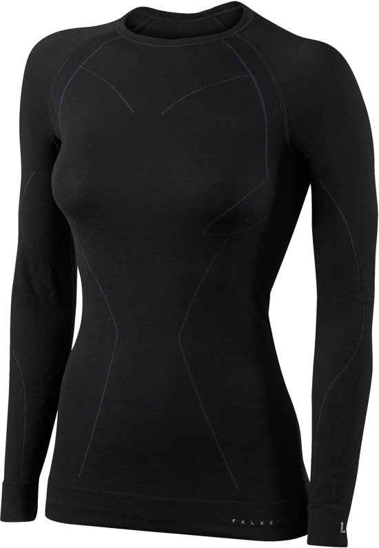 FALKE Ergonomic Sport System FALKE Wool Tech - Longsleeve Shirt - Dames - Zwart - Maat S