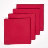 Homescapes Katoenen Stoffen Servetten, Set van 4, Rood