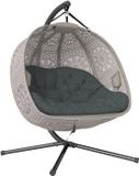 Outsunny Hangstoel met Kussens Polyester Bruin/Zwart