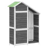 vidaXL Tuinschuur - 120x53,5x170 cm - Massief Grenenhout - Grijs