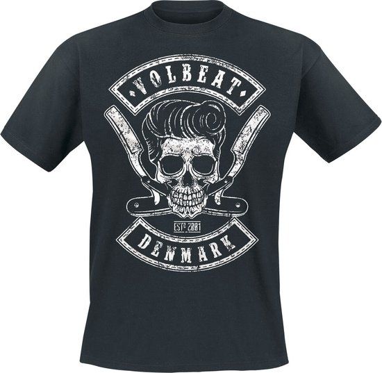 Volbeat Denmark Skull Unisex T-shirt - zwart - 3XL