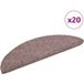 Tapis d'escalier auto-adhésifs 20 pièces 56 x 17 x 3 cm marron clair demi-rond