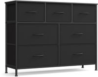 Songmics Opbergkast met stoffen laden – 98,8 cm – Ink Black/Ebony Black