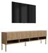 3E 3xE living.com 3xE living TV-meubel met gegroefde voorpanelen, eikenhout (Craft-stijl), recht model, goudkleurige poten