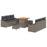 vidaXL Ensemble de canapé de jardin 9 pc Gris polyrotin