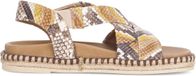 Gabor Dames Platte Sandalen 38 Crème/Ecru/Bruin/Geel Textiel Lente/Zomer 2026