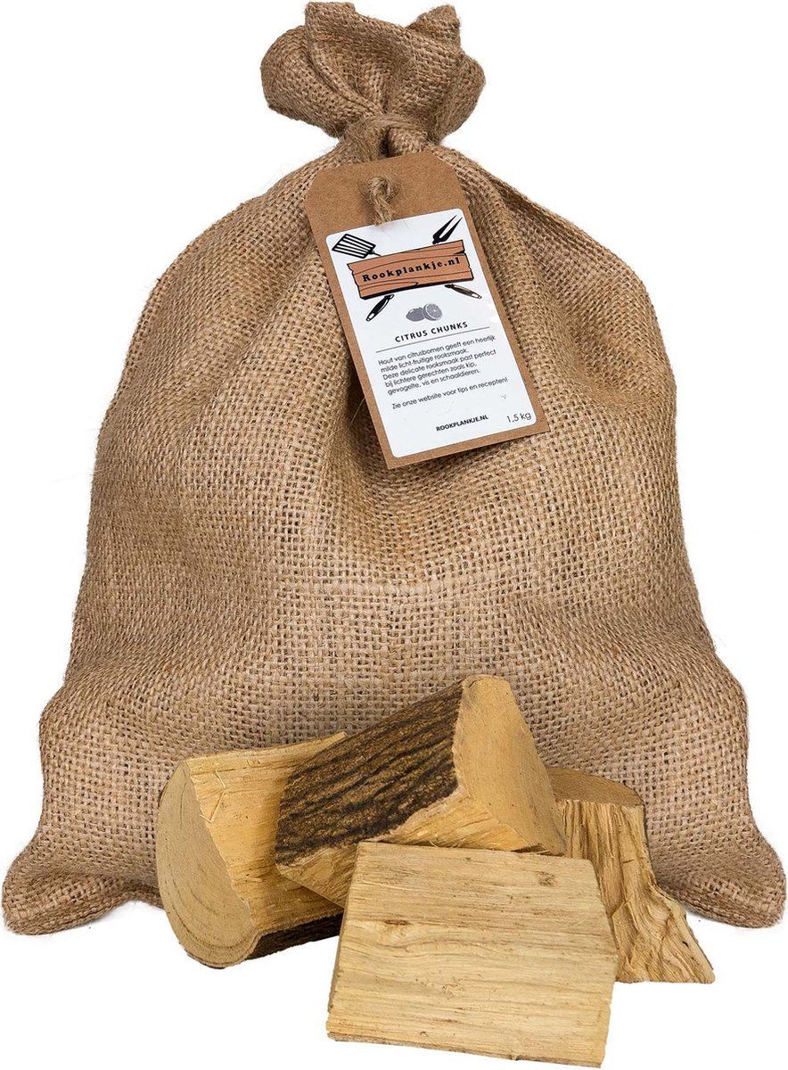 Rookplankje.nl Citrus Chunks 1,5kg - Rookhout voor BBQ