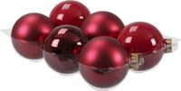 Othmar Decorations Kerstballen - 6x st - rood - D8 cm - glas - mat/glans - kerstversiering