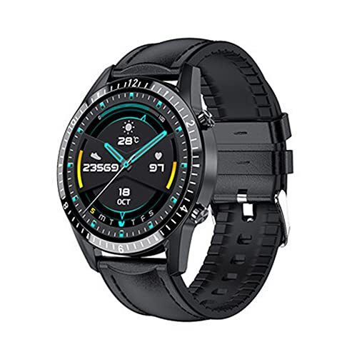 KDFJ Mannen Smart Watch, Bluetooth Oproep Antwoord Hartslag Fitness Tracker Horloge, IP67 Waterdicht Roestvrij Staal Sporthorloge Voor Android IOS-Riem zwart
