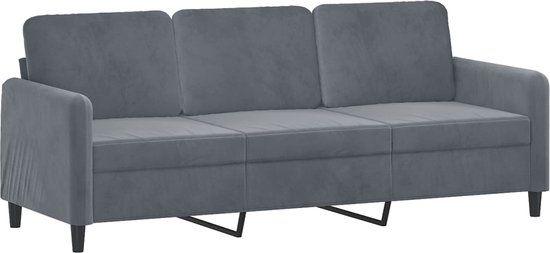 vidaXL Driezitsbank 180 cm fluweel donkergrijs