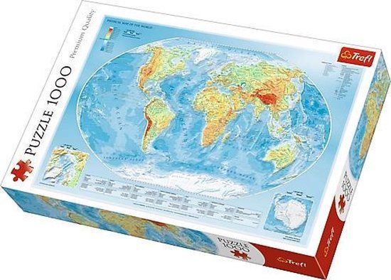 Trefl 1000 Piece Jigsaw Puzzle - Physical Map of the World - 10463