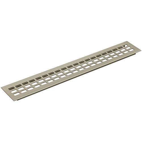 vasalat Luchtrooster 1000 x 60, AL titanium effect aluminium ventilatierooster, zilver roestvrij staal effect