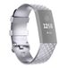 Qubix - Bracelet en silicone à motif diamant - Taille : Large - Argent