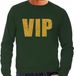 Bellatio Decorations Verkleed glitter sweater voor heren - groen - VIP - glitter goud - foute party S