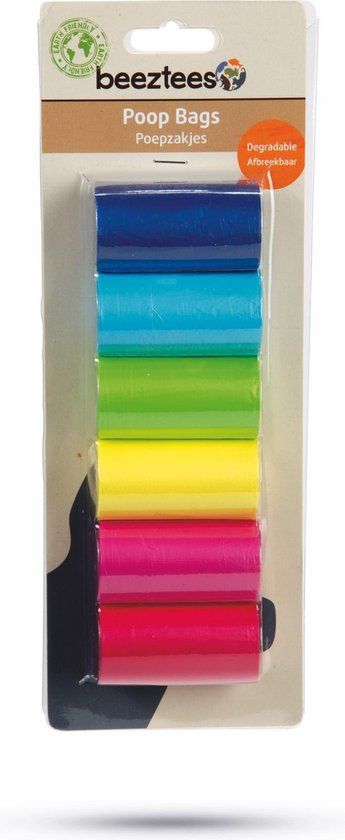 Beeztees Poepzakjes Regenboog - 6 x 20 stuks