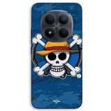 Maniacase Hoesje voor Xiaomi Redmi Note 15 Pro Plus 5g One Piece doodshoofd logo blauwe achtergrond manga anime