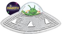 Merkloos Space Party Uitnodigingen - Set van 8 stuks