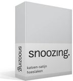 Snoozing Katoen-satijn Hoeslaken - Lits-jumeaux (180x220 cm) - Grijs