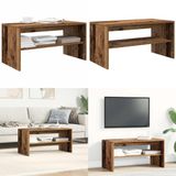 vidaXL Tv-meubel 80x40x40 cm Bewerkt Hout Oud Houtkleurig