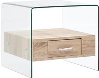 vidaXL Salontafel met lade 50x50x45 cm gehard glas