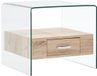 vidaXL Salontafel met lade 50x50x45 cm gehard glas