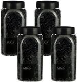 Mica Decorations pierres décoratives - 4x - noir - 1 kilo - 650ml - pierres de loisirs créatifs