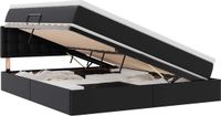 vidaXL Bed met opbergruimte en matras Zwart 160 x 200 cm Kunstleer