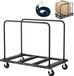 Vevor Platenwagen, 816,5kg, Transportwagen met 12,5mm Zwenkwielen, Platenrol, Buisklemwagen Met Spanband en 2 Zijleuningen, Transporthulpmiddel voor Fabriek, Magazijn, Garage, Zwart