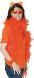Oranje Verkleed veren boa - 2x stuks - oranje - 180 cm
