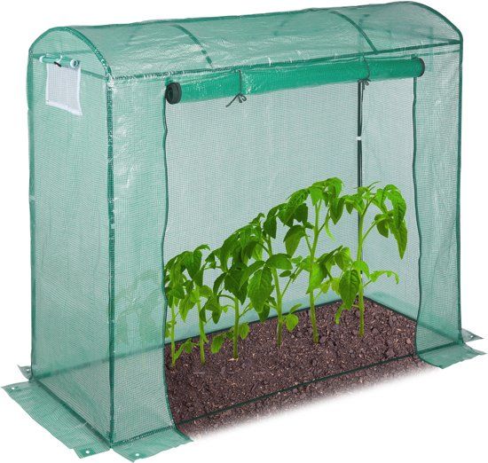 Relaxdays Kweekkas 200x80 cm - Tomatenkas - Foliekas - Kweektent - Groen - Rond Dak