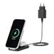 Amazon Basics MagSafe-compatibel max. 25W Snel Opladend Qi2.2-gecertificeerd 2-in-1 Draadloos Oplaadstation, Opvouwbare Standaard voor iPhone 17/16/15/14/13/12, AirPods, met max. 45W Adapter, Zwart