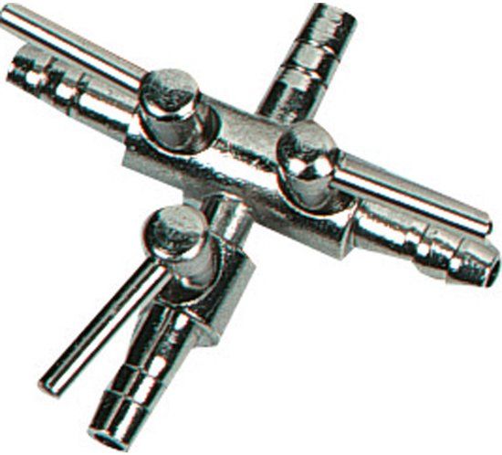 FLAMINGO Aquariumaccessoire Luchtkraan Metaal 3-weg - Zilver