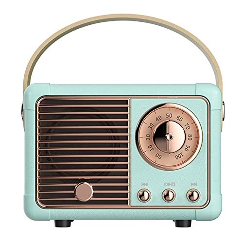 Luckyu Retro Bluetooth-luidspreker, vintage luidspreker met ouderwetse klassieke stijl, luid volume, Bluetooth 5.0 draadloze verbinding, ondersteuning TF-kaart, U-schijf en AUX-audio-ingang (blauw)