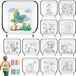 12-delige kit de bricolage graffiti pour enfants - sacs de fête réutilisables à cordon avec 12 stylos en tissu