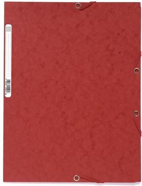 EXACOMPTA - Elastisch shirt - 3 flappen - 24 x 32 cm - Rood