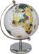 Atmosphera Wereldbol / globe - op voet - D15 cm - kunststof - zilver