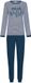 MyRebelle Pyjama - Snowy Sparkles - Manches longues - Rayé - Bleu/Blanc - 100% Coton Bio - Taille 40